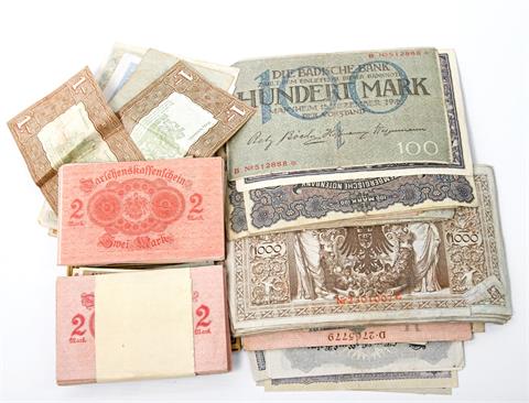Deutschland vor 1945 - ca. 250 - 300 Banknoten,