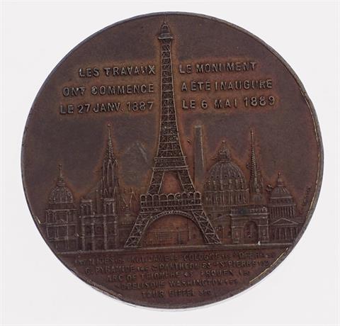 Frankreich - Bronzemedaille 1889 von C. Trotin, zur Erinnerung für Besucher der 1. Etage des im selben Jahr vollendeten