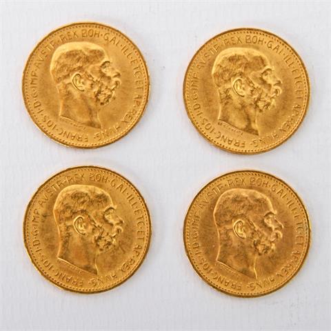 Österreich / Gold - 4 x 20 Kronen 1915 NP,