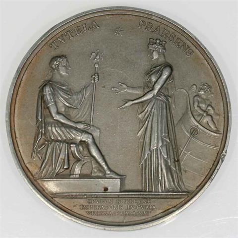 Medaille - Frankreich, Zinnmedaille 1804 von Galle auf die Krönungsfeierlichkeiten in Paris,