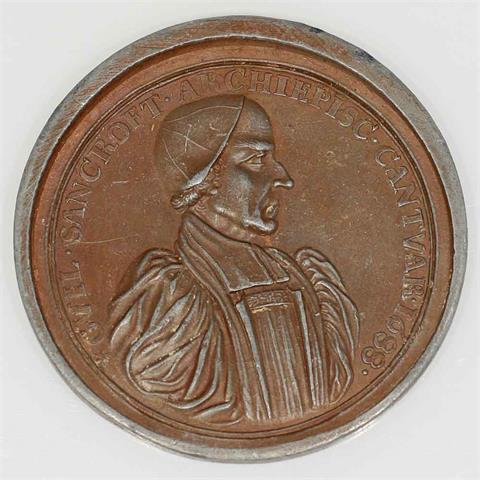 Medaille - Großbritannien, Bronzierte Blei-/Zinnmedaille 1688 von Bower auf die Freilassung des William Sancroft,