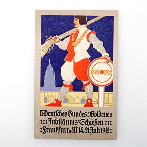Postkarte - Bundesschießen: 17. Deutsches Bundes- u. Goldenes Jubiläums-Schießen