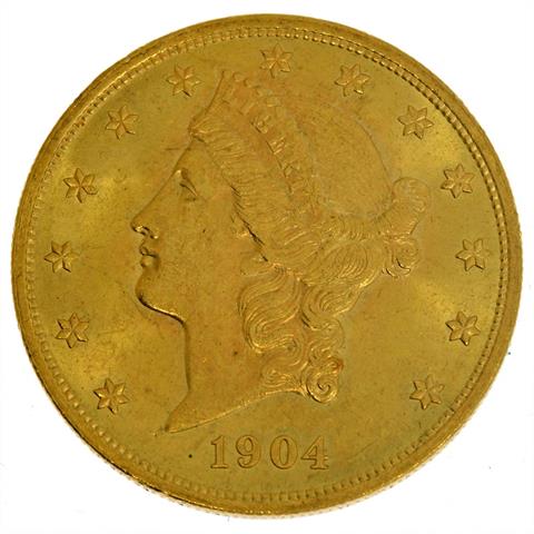 USA / Gold - 20 Dollars 1904, Philadelphia, Coronet Head,