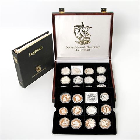 Geschichte der Seefahrt - Schönes Set mit 36 Silbermünzen aus aller Welt,