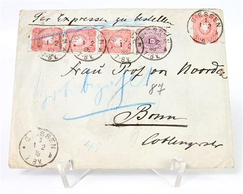 Dt. Reich - 1888, Ganzsachenumschlag zu 10 Pfennig mit