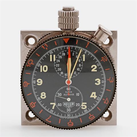 HEUER "Super Autavia" Dashboard Chronograph (Cockpit-Uhr), wohl 1950/60er Jahre.