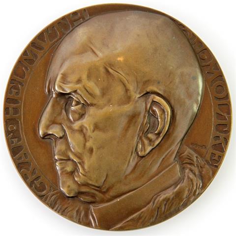 Große Bronzemedaille von Goetz auf die Aufstellung der Büste Graf Helmuth von Moltkes in der Walhalla,