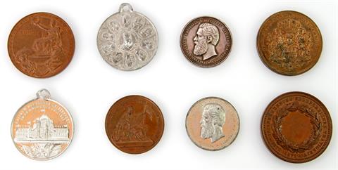 Konvolut: 8 Medaillen Hamburg, u.a. Erinnerungstaler von den 5 Vereinigten Logen in Hamburg,