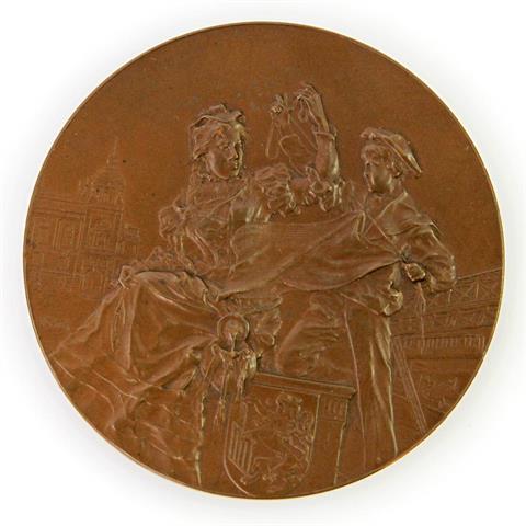 Bronzemedaille von Scharff 1900 auf die Einweihung des Rathauses Elberfeld,