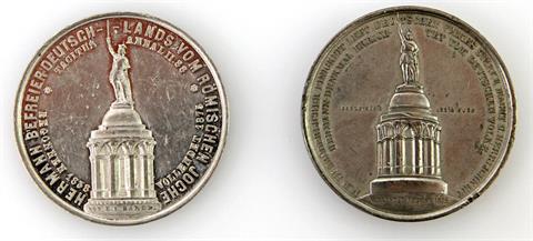 Konvolut: 2 Medaillen Völkerschlachtdenkmal von Bandel und Brehmer,