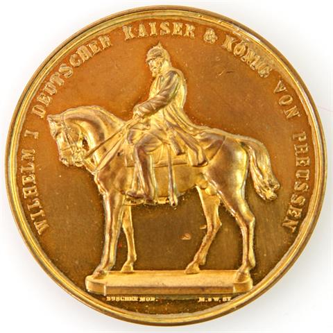 Vergoldete Medaille von Mayer und Wilhelm 1896 auf die Einweihung des Kaiser Wilhelm Denkmals