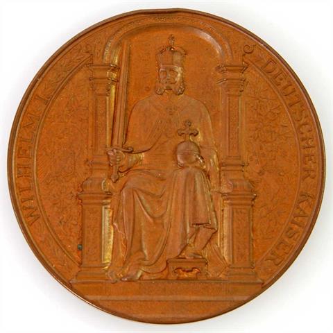 Bronzemedaille 1877 von Schwenzer auf den Einzug Kaiser Wilhelm I. in Strassburg,