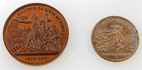 Medaillen - Konvolut: 2 Stück, Thematik Frankreich, Souvenirmedaillen,