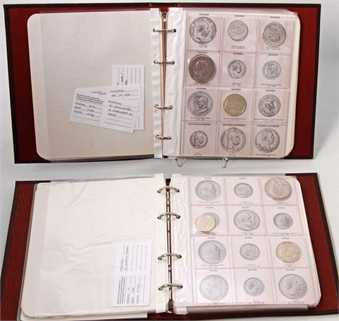 Silbermünzen Deutsches Reich - 2 Alben, allerdings nicht ganz vollständig, befüllt mit ca. 30 Stück,