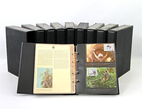 Briefmarken - WWF. 9 Alben mit WWF Motiven ab 1987 bis 1992. Dabei