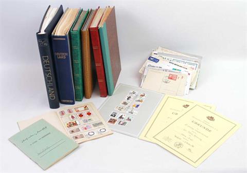 Nachlass - Karton mit diversen Sammlungen, dabei III. Reich, Luxemburg, Deutschland nach 1945. Große