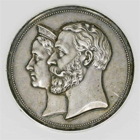 Medaille - Baden, Silbermedaille 1883 v. Kullrich auf das 25jährige Jubiläum der Pferderennen in Baden-Baden,