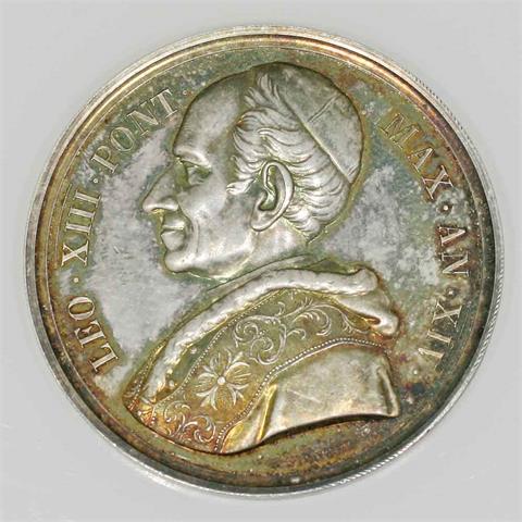 Medaille - Vatikan, Silbermedaille 1891 v. Bianchi auf die Einweihung der vatikanischen Sternwarte, Leo XIII., 1878-1903,