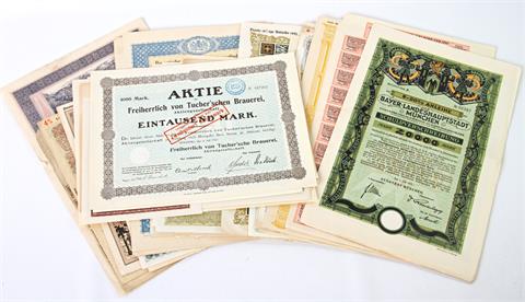 Bayern - Sammlung von 31 Wertpapieren, alle vor 1945