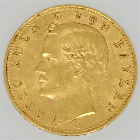 Bayern/GOLD - 10 Mark König Otto, 1890/D,