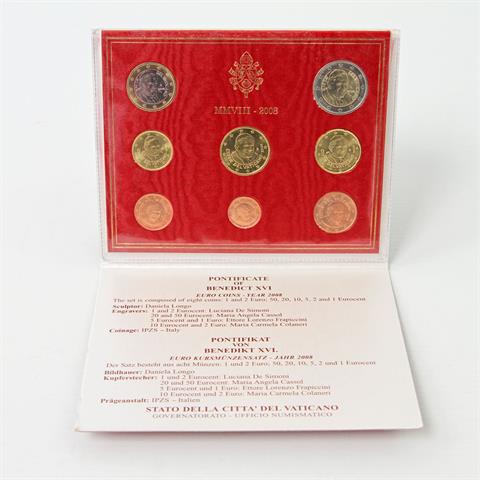 Vatikan - Euro-Kursmünzensatz 2008, Pontifikat Benedikt XVI.,