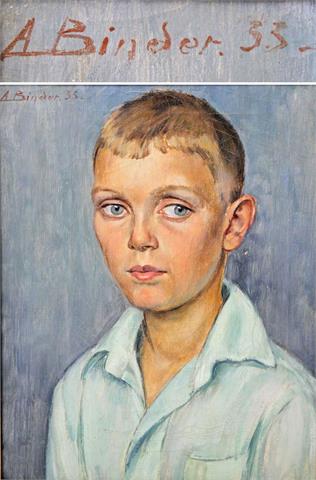 BINDER, A. (Alois?), 20. Jh.: Porträt eines Knaben, 1933.