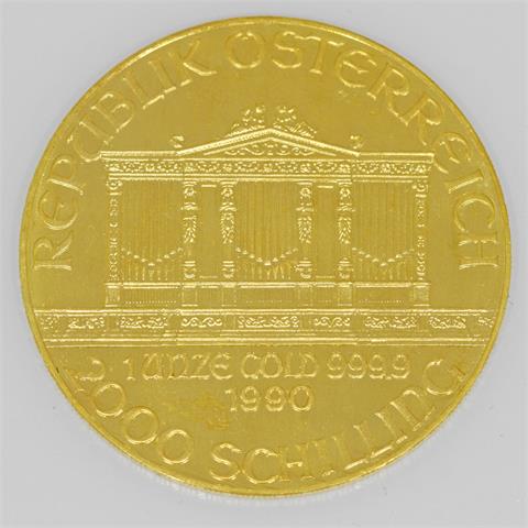 Österreich/GOLD - 2000 Schilling 1990, Wiener Philharmoniker,