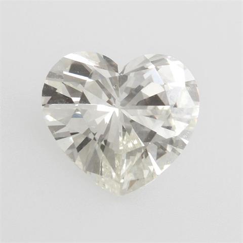Loser Diamant  in  Herzform, 0,7ct, W/Si.