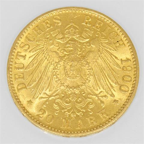 Hamburg - 20 Mark 1900/J, Stadtwappen, GOLD,