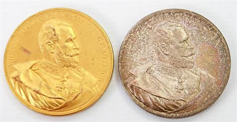 Württemberg - Medaille: Gold- (vergoldet) und Silber- (versilbert) Verdienstmedaillen o. J. (um 1900), v. Mayer & Wilhelm,
