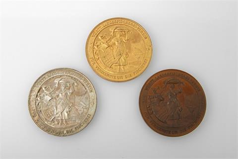 Württemberg - Medaille: Für Verdienste um die Fischerei, v. Mayer & Wilhelm, Stuttgart, Gold- (vergoldet) und Silber-