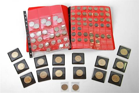 Konvolut: Folie Kleinmünzen, dabei auch DDR CuNi