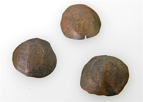 Byzanz - 3 Aspron-Trachys, Manuel I. (1143-1180), Isaak (1185-1203) und Alexios III. (1195-1203),