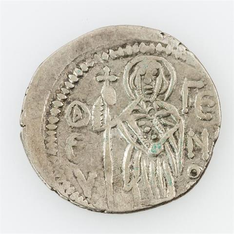 Kaiserreich Trapezunt / Johannes II. (1280-1297) - Asper, Der Hl. Eugenius stehend frontal / Johannes stehend frontal,