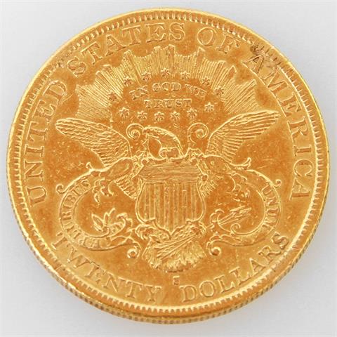USA - 20 Dollars 1890/S, GOLD,