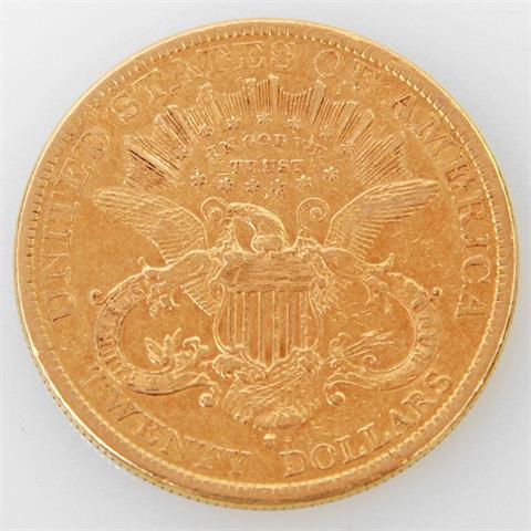 USA - 20 Dollars 1879/S, GOLD,