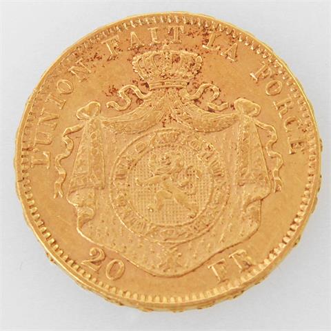 Belgien/GOLD - 20 Francs 1875, Leopold II.,
