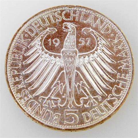 BRD - 5 Deutsche Mark 1957 J, v. Eichendorff,