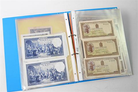 Rumänien - Sammlung von ca. 145 Banknoten (mit Dubletten) von 1917 bis 1966, dabei 6 provisorische Ausgaben Österreich-Ungarn