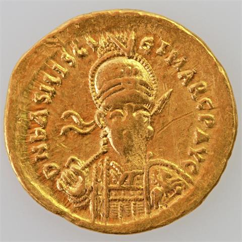 Oströmisches Reich / Basiliscus (475 - 476) und Marcus - Solidus, Konstantinopel, Büste frontal - D N BASILISCI ET MARC P AVG /