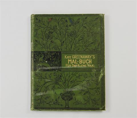 Kindermalbuch - 'Kate Greenaway's Malbuch für das kleine Volk'. ca. 100 Seiten, mit 112 Holzschnitt-Illustrationen,