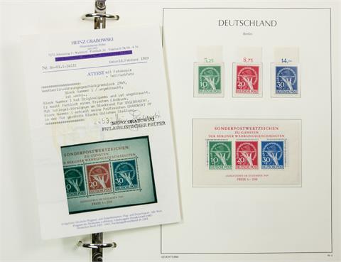 Briefmarken - Sehr schöne komplette Postfrische Sammlung Berlin ab Mi Nr. 1. Dabei Schwarz und Postaufdruck signiert Schlegl.