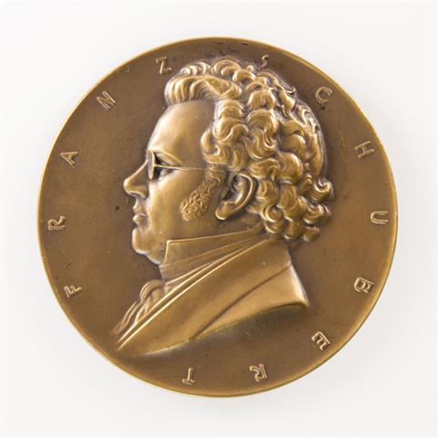 Einseitige Bronzemedaille o.J. (1924) v. A. Hartig auf den österr. Komponisten Franz Schubert