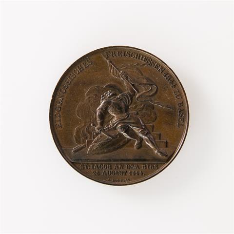 Schweiz - Bronzemedaille 1844 v. A. Bovy auf das Eidgenössische Freischiessen in Basel.