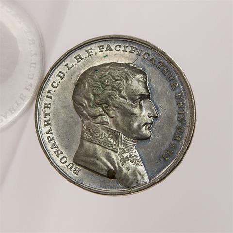 Frankreich - Napoleon I. Bonaparte als Konsul 1799-1804. Zinn-Medaille 1801 auf den Friedensbringer für Frankreich.
