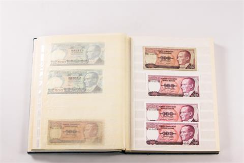 Türkei - Interessante Sammlung Banknoten mit zahlreichen Dubletten,