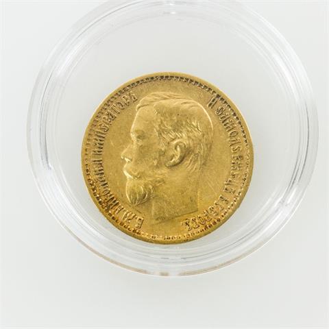 Russland - 5 Rubel 1898/r, Nikolaus II, GOLD,