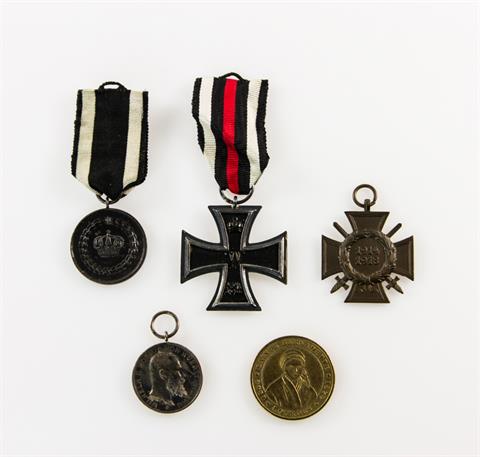 1. Weltkrieg - Kleines Konvolut mit Eisernem Kreuz 2. Klasse