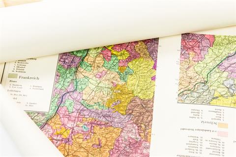 Konvolut - 3 Landkarten, wohl 1950-er Jahre, Südwestdeutschland,