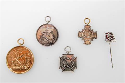 Medaillen Schützenwesen - 4 Stück, zumeist Silber und von G. Loos,